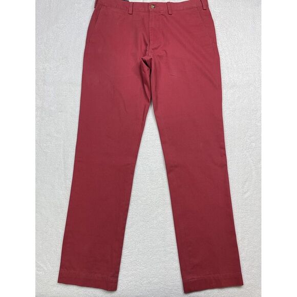 Polo‎ Ralph Lauren Chino Pants Men 34 x 34 Pink Slim Fit Flat Front - Picture 1 of 9